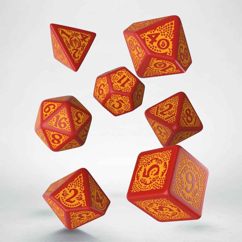 Dragon Slayer (Red & Orange) Dice Set by Q Workshop - Bea DnD Games