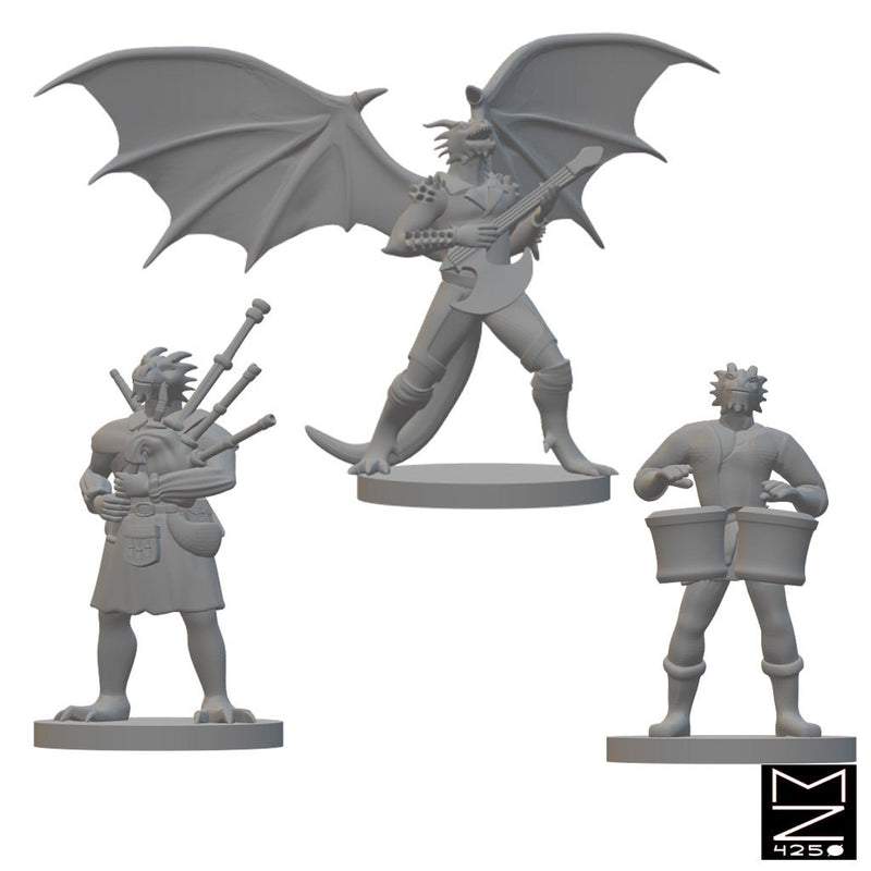 Dragonborn Bards | BeaMini Unpainted RPG Miniatures - Bea DnD Games
