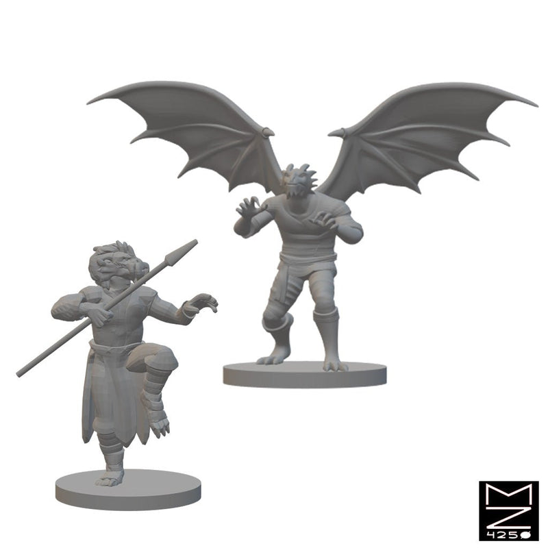 Dragonborn Monks | BeaMini Unpainted RPG Miniatures - Bea DnD Games