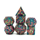 Dragonborn Mystic 7 Piece Metal Polyhedral Dice Set & Dice Case - Bea DnD Games