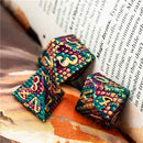 Dragonborn Mystic 7 Piece Metal Polyhedral Dice Set & Dice Case - Bea DnD Games