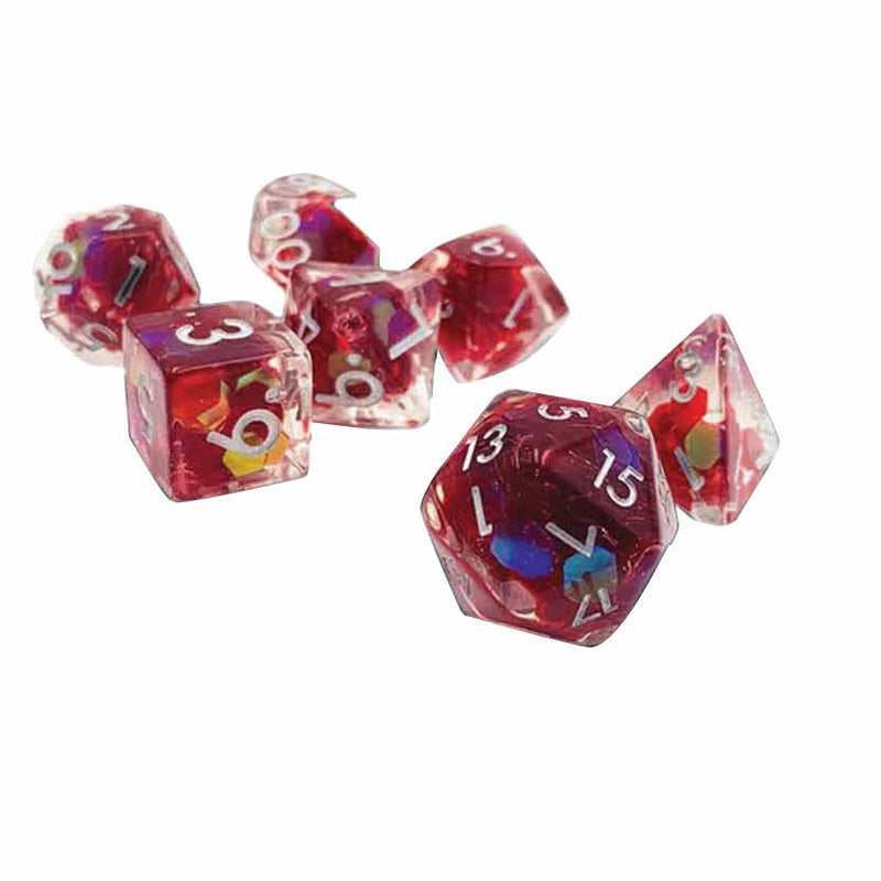 Dragons Blood - 7 Piece Polyhedral Dice Set + Dice Bag - Bea DnD Games