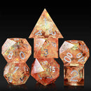 Dragons Heartstone Handcrafted Sharp Edge Dice Set & Dice Case - Bea DnD Games