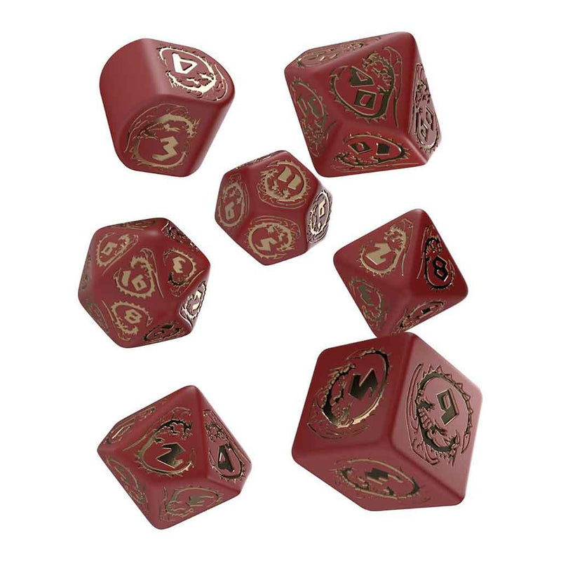 Dragons Red & Gold Dice Set by Q Workshop - Bea DnD Games