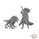 Drow Blackguard & Hellhound | BeaMini Unpainted RPG Miniatures - Bea DnD Games