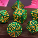 Druids Grove - 7 Piece Polyhedral Dice Set + Dice Bag - Bea DnD Games
