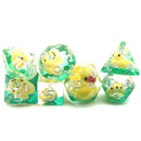 Duckling Dice - 7 Piece Polyhedral Dice Set + Dice Bag - Bea DnD Games