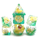 Duckling Dice - 7 Piece Polyhedral Dice Set + Dice Bag - Bea DnD Games