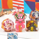 Dungeon Donuts - Handcrafted Sharp Edge Dice Set & Dice Case - Bea DnD Games