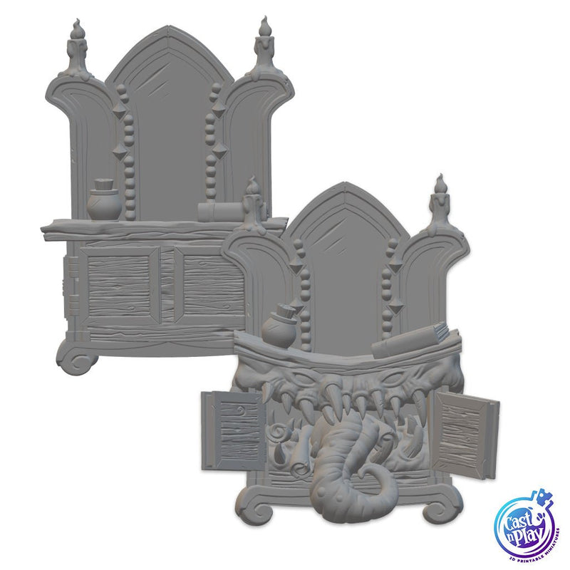 Dungeon Mimics - Dresser with Mirror | BeaMini Unpainted RPG Miniatures - Bea DnD Games