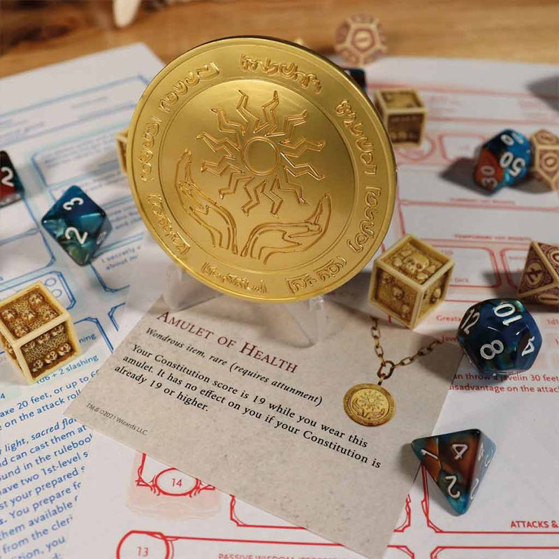 Dungeons & Dragons Amulet of Health 24k Gold Plated Medallion (Limited Edition) - Bea DnD Games