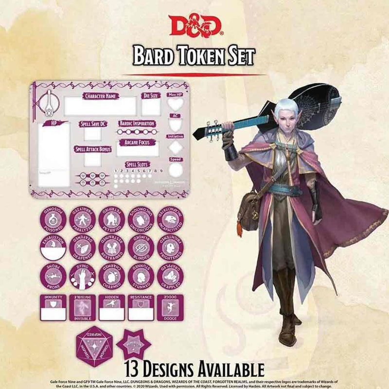 Dungeons & Dragons: Character Tokens - Bard Token Set - Bea DnD Games