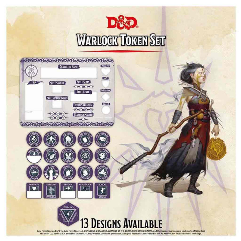 Dungeons & Dragons: Character Tokens - Warlock Token Set - Bea DnD Games