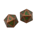 Dungeons & Dragons Heavy Metal D20 Feywild Copper and Green Dice Set (2xd20 dice set) - Bea DnD Games