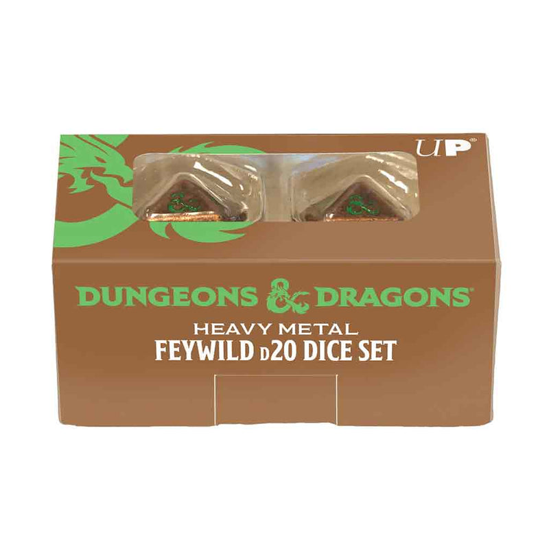 Dungeons & Dragons Heavy Metal D20 Feywild Copper and Green Dice Set (2xd20 dice set) - Bea DnD Games