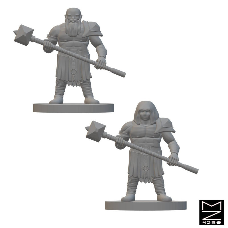 Dwarf Barbarians | BeaMini Unpainted RPG Miniatures - Bea DnD Games