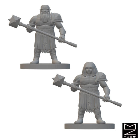 Dwarf Barbarians | BeaMini Unpainted RPG Miniatures - Bea DnD Games