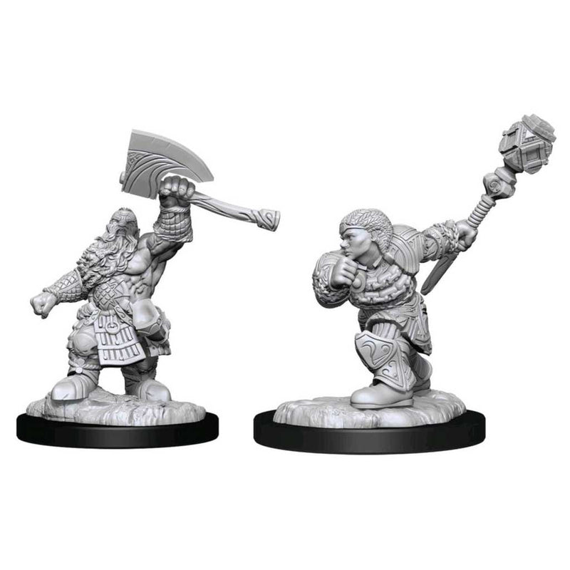 Dwarf Fighter & Dwarf Cleric - Magic the Gathering Unpainted Miniatures - Bea DnD Games