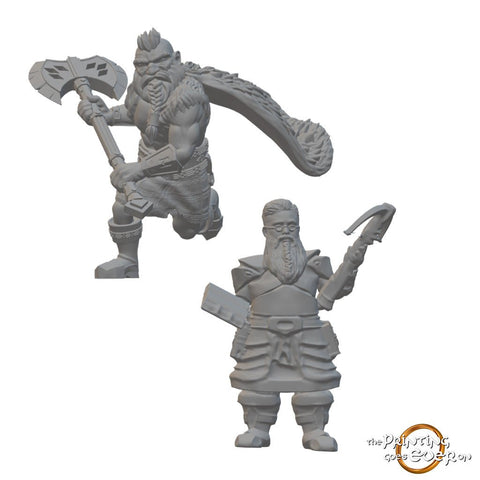 Dwarven Adventurers | BeaMini Unpainted RPG Miniatures - Bea DnD Games