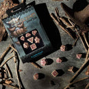 Dwarven Beige & Burgundy 7pc Polyhedral Dice Set by Q Workshop - Bea DnD Games