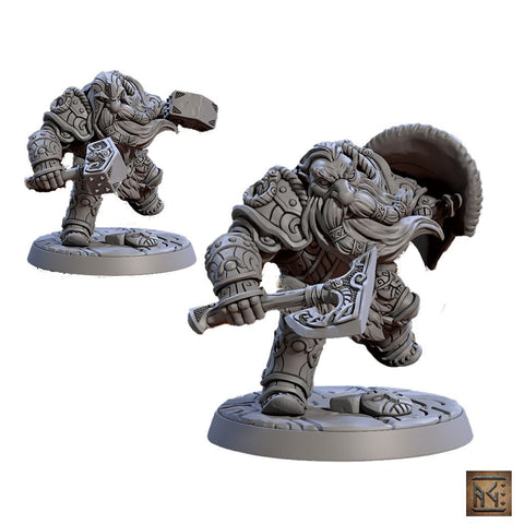 Dwarven Defenders | BeaMini Unpainted RPG Miniatures - Bea DnD Games
