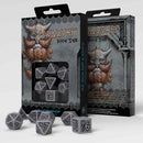 Dwarven Grey & Black 7pc Polyhedral Dice Set by Q Workshop - Bea DnD Games