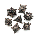 Dwarven Room Clearer 7 Piece Metal Polyhedral Dice Set & Dice Case - Bea DnD Games