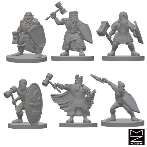 Dwarven Warband | BeaMini Unpainted RPG Miniatures - Bea DnD Games