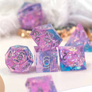 Early Twilight Handcrafted Sharp Edge Dice Set & Dice Case - Bea DnD Games