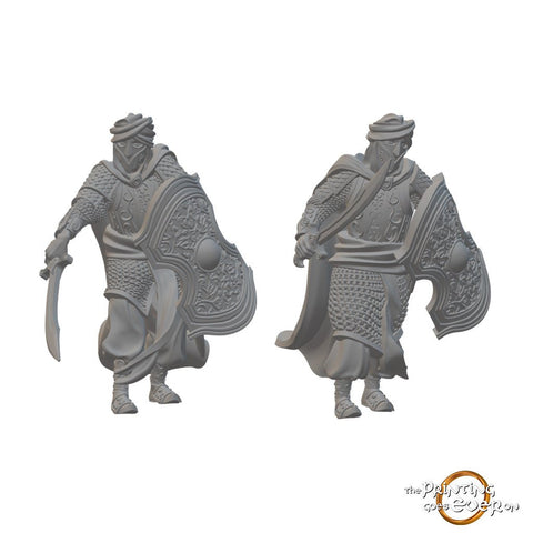 Easterners Swordsmen | BeaMini Unpainted D&D Miniatures - Bea DnD Games