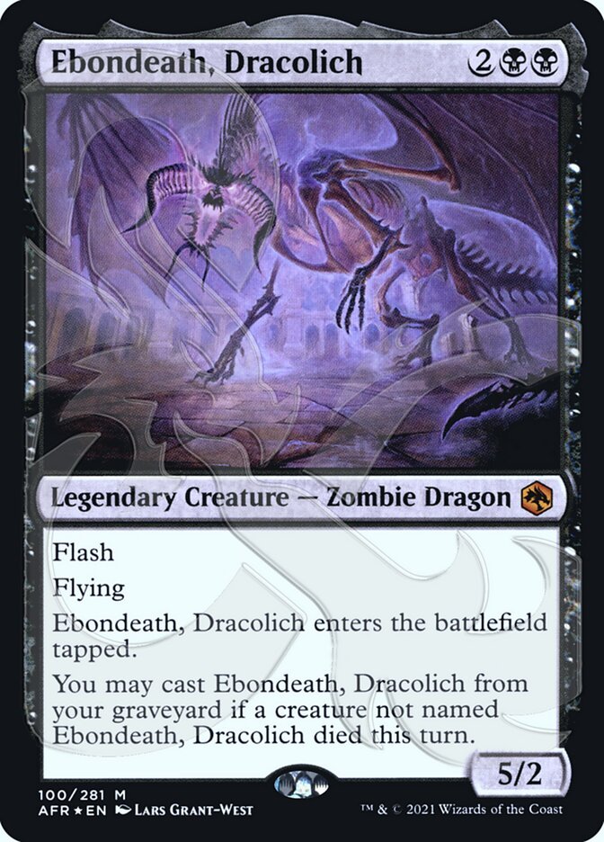 Ebondeath, Dracolich (Ampersand Promo) [Dungeons & Dragons: Adventures in the Forgotten Realms Promos] - Bea DnD Games