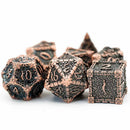 Eldritch Blade 7 Piece Metal Polyhedral Dice Set & Dice Case - Bea DnD Games