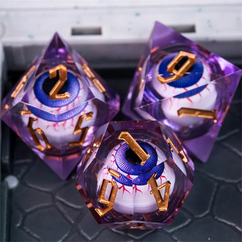 Eldritch Eyes - Handcrafted Dice Set & Dice Case - Bea DnD Games