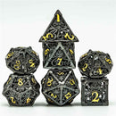 Eldritch Horror 7 Piece Hollow Metal Polyhedral Dice Set & Dice Case - Bea DnD Games