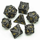 Eldritch Horror 7 Piece Hollow Metal Polyhedral Dice Set & Dice Case - Bea DnD Games