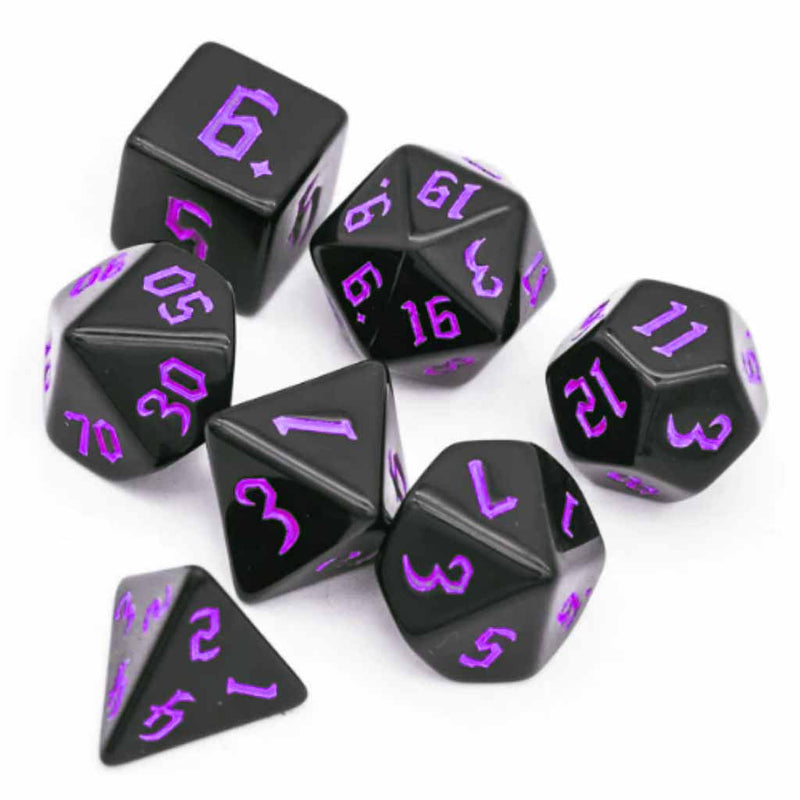 Eldritch Runes - 7 Piece Runic Polyhedral Dice Set + Dice Bag - Bea DnD Games