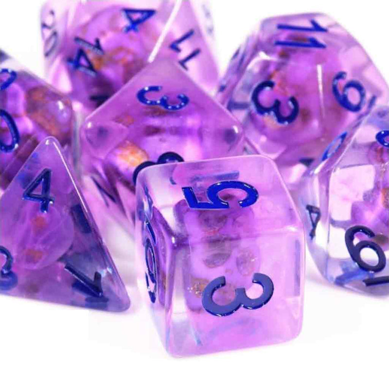 Eldritch Skulls - 7 Piece Polyhedral Dice Set + Dice Bag - Bea DnD Games