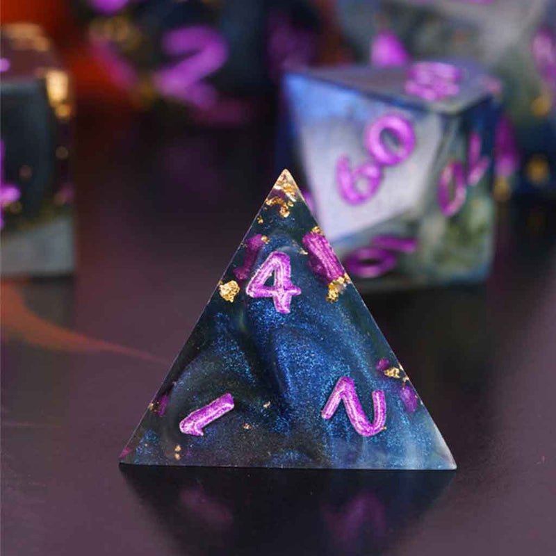 Eldritch Typhoon Handcrafted Sharp Edge Dice Set & Dice Case - Bea DnD Games