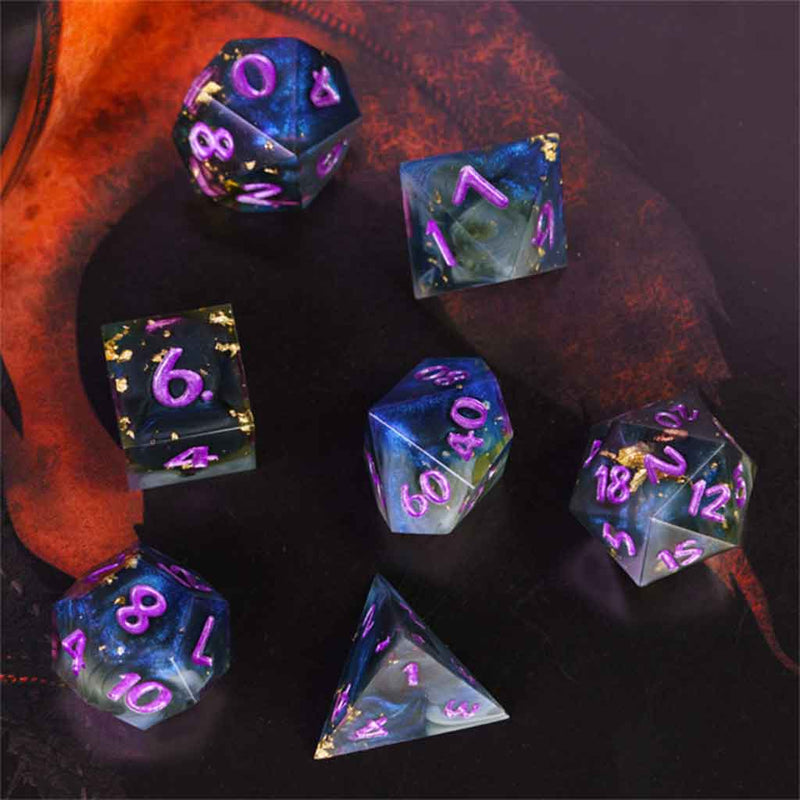 Eldritch Typhoon Handcrafted Sharp Edge Dice Set & Dice Case - Bea DnD Games