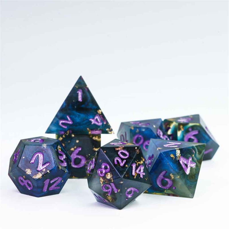 Eldritch Typhoon Handcrafted Sharp Edge Dice Set & Dice Case - Bea DnD Games