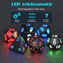 'Electric Dice' - Rechargeable Light Up Dice - 7 Piece Dice Set - Bea DnD Games