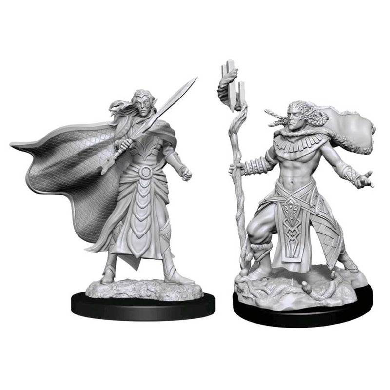 Elf Fighter & Elf Cleric - Magic the Gathering Unpainted Miniatures - Bea DnD Games