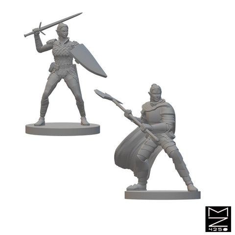 Elf Paladins | BeaMini Unpainted RPG Miniatures - Bea DnD Games