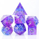 Elliptical Galaxy Handcrafted Sharp Edge Dice Set & Dice Case - Bea DnD Games