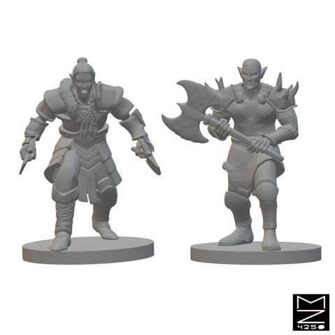 Elven Barbarians | BeaMini Unpainted RPG Miniatures - Bea DnD Games