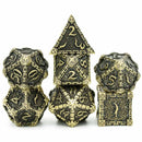 Elven Blade 7 Piece Metal Polyhedral Dice Set & Dice Case - Bea DnD Games