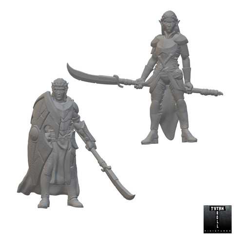 Elven Fighters | BeaMini Unpainted RPG Miniatures - Bea DnD Games
