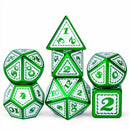 Elven Forged Armour 7 Piece Metal Polyhedral Dice Set & Dice Case - Bea DnD Games