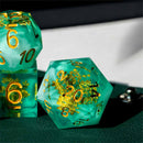 Elven Spellweaver Handcrafted Sharp Edge Dice Set & Dice Case - Bea DnD Games