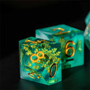 Elven Spellweaver Handcrafted Sharp Edge Dice Set & Dice Case - Bea DnD Games